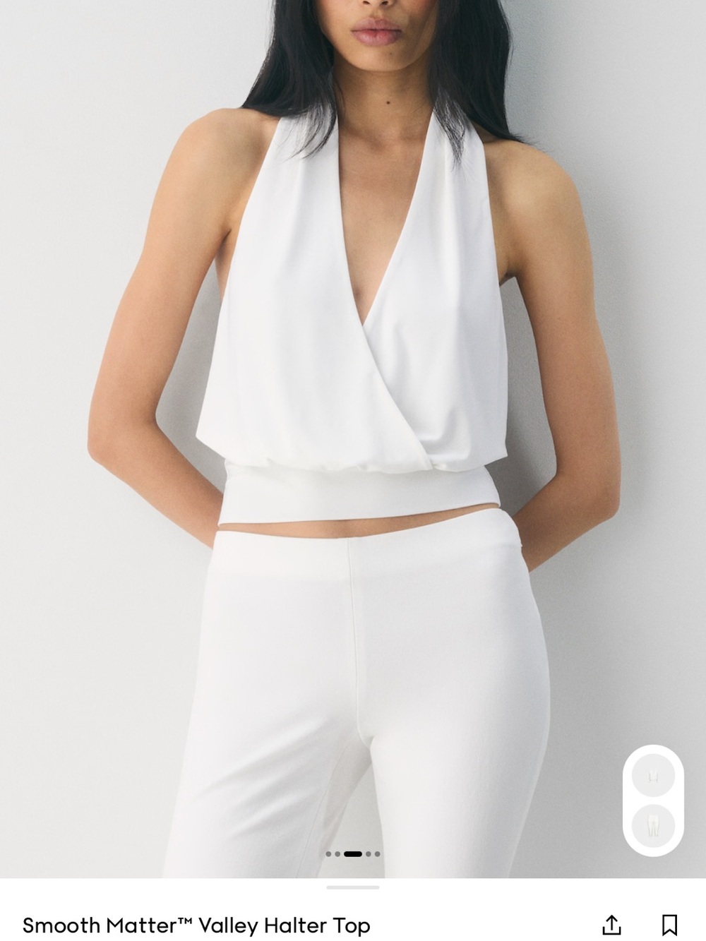 Aritzia White Draped Halter Crop Top NWT
